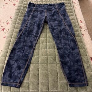 Athleta Navy Marbled Leggings